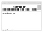 Genuine Bmw Carrier, Bumper Rear 51-12-7-373-851 New. Fixed Price $535.95.