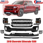 Front Bumper Primed & Headlights Assembly Kit For 2016-2018 Chevy Silverado 1500. Fixed Price $966.53.