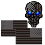 3 Pack 5.1"REFLECTIVE All American Flag Sticker, Skull Decal With Black.... Fixed Price $34.77.
