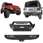 Stubby Front Bumper W/led Light Bar + Rear For 2018-2026 Jeep Wrangler Jl. Fixed Price $587.85.