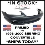 New Primed Front Bumper For 1996-2000 Sebring Conv Ships Unfolded CH1000261. Fixed Price $374.00.