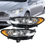 Ford Fusion 2013-2016 Headlights Pair Set Front Lh + Rh Black Halogen 2PCS. Fixed Price $94.57.