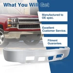 Chrome Steel Front Bumper Bar Assembly For 2014-2015 Chevy Silverado 1500. Fixed Price $149.01.