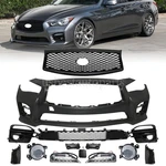 Assembly Front Bumper W/grille Fog Lights For Infiniti Q50S Sport 2014-2017. Fixed Price $420.07.