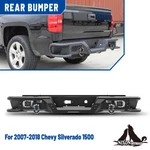 Black Rear Step Bumper W/sensor Holes For 07-18 Chevy Silverado 1500. Fixed Price $399.99.