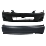 For Honda Civic 1999 2000 Bumper Covers Front And Rear Pair HO1000184 HO1100190. Fixed Price $284.39.