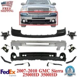 Front Bumper Chrome Upper Cover +brackets For 2007-2010 Gmc Sierra 2500HD 3500. Fixed Price $799.03.
