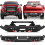 Front Rear Bumper W/winch Plate +light For 2019-2022 Gmc Sierra 1500 Off-road. Fixed Price $385.00.