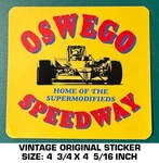 Oswego Speedway Home Of The Supermodifieds- Vintage Original Decal Sticker. Fixed Price $8.77.