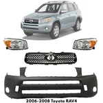 Front Bumper Cover Fascia & Grille Assembly Kit For 2006-2008 Toyota RAV4. Fixed Price $323.10.