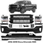 Front Bumper Primed & Headlights Assembly Kit For 2016-2018 Chevy Silverado 1500. Fixed Price $910.69.
