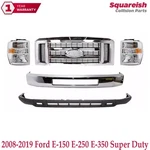 Front Bumper Chrome & Grille Kit 2008-2019 Ford E-150 E-250 E-350 Super Duty. Fixed Price $1025.00.