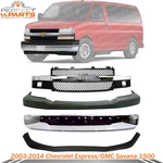 Front Chrome Bumper + Grille Kit For 2003-2014 Chevrolet Express Gmc Savana 1500. Fixed Price $820.00.