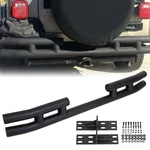 For 97-06 Jeep Tj 86-96 Yj Wrangler Black Rear Double Tube Bumper W/ Fixed Plate. Fixed Price $103.42.