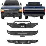 Hooke Road Steel Front Bumper Rear Fit Ford F-150 F-250 F-350 92-96. Fixed Price $838.58.