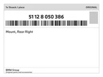 Genuine Bmw Mount, Rear Right 51-12-8-050-386 New. Fixed Price $124.93.