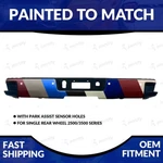 New Painted 2015-2019 Chevy Silverado/gmc Sierra 2500/3500 Rear Bumper Assembly. Fixed Price $1189.99.