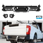 Steel Black Rear Bumper For 2017-2026 F-250 F-350 Super Duty W/ Pod Led Lights. Fixed Price $395.00.