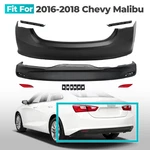 Rear Bumper Cover Assembly For 2016-2018 Chevy Malibu Primed W/ Sensor Brackets. Fixed Price $205.00.