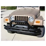 Rampage 8620 Black Double Tube Front Bumper W/ Hoop For 76-06 CJ7/WRANGLER Yj/tj. Fixed Price $254.38.