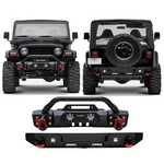 Vijay For 1997-2006 Jeep Wrangler Tj Steel Front/rear Bumper W/winch Plate&light. Fixed Price $289.99.