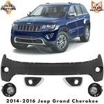 Front Bumper Cover & Fog Light Assembly Kit For 2014-2016 Jeep Grand Cherokee. Fixed Price $180.25.