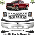 Front Bumper Chrome Steel & Headlight Kit For 2014-2015 Chevrolet Silverado 1500. Fixed Price $990.00.