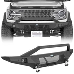 Full Width Fit 2021-2026 Ford Bronco Front Bumper W/ 2X Led Spotlights & D-rings. Fixed Price $399.99.