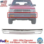 Front Bumper Chrome Steel With Molding Holes For 1991-1994 Chevrolet S10 Blazer. Fixed Price $179.11.