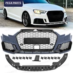 Front Bumper Cover Grille Facelift Set Gloss Black For 2017-19 Audi A3 S3 W/hole. Fixed Price $629.99.