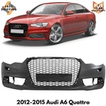 Front Bumper Cover Paintable Plastic & Grille Assembly Kit For 2012-2015 Audi A6. Fixed Price $384.99.