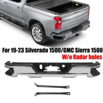 New Chrome Rear Bumper Assembly For Chevy Silverado Sierra 1500 2019-2023. Fixed Price $279.00.