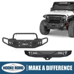 Hooke Road Steel Front + Rear Bumper W/ Winch Plate Fit 07-18 Jeep Wrangler Jk. Fixed Price $449.88.