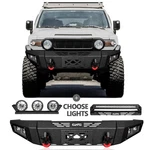Steel Front Bumper With Long Round Headlights For 2007-2014 Toyota Fj Cruiser. Fixed Price $669.00.