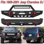 Black Front + Rear Bumper W/7X Led Lights And D-rings Fit 1984-2001 Cherokee Xj. Fixed Price $809.99.