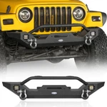 Black Steel Front Bumper W/ Bull Bar & Led Lights Fit 1997-2006 Jeep Wrangler Tj. Fixed Price $149.38.