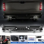 For 2019-2024 Ram 1500 Steel Rear Bumper W/2* 4INCH Led LIGHTS+2*D-RING Shackles. Fixed Price $349.99.