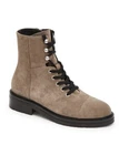 All Saints Dusty Suede Leather Combat Boots Size 36/6 Light Grey New W/out Box. Fixed Price $100.00.