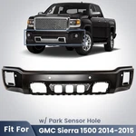 Primed Steel Front Bumper Face Bar For 2014 2015 Gmc Sierra 1500 W/ Sensor Holes. Fixed Price $289.99.