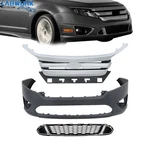Front Bumper Cover Assembly W/grille Base&chrome Trim 4PCS Ford Fusion 10-12. Fixed Price $283.56.