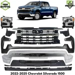 Front Bumper Chrome Steel & Headlights Kit For 2022-2025 Chevy Silverado 1500. Fixed Price $1779.90.