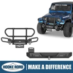 Hooke Road Grille Guard Front Bumper + Rear For 87-06 Jeep Wrangler Yj Tj. Fixed Price $469.17.