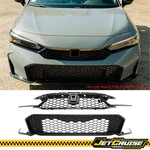 For 25-26 Honda Civic Type Style Front Bumper Upper Lower Grilles Matte Black. Fixed Price $275.99.