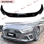 For Audi A4 S4 B9.5 Sline 2020-2024 21 3PCS Gloss Black Front Bumper Spoiler Lip. Fixed Price $69.99.