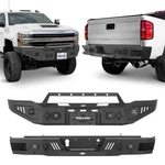 Black Steel Front/rear Bumper W/led Lights For Silverado 2500/3500 Hd 2015-2019. Fixed Price $1049.07.