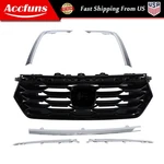 Glossy Black Grille With Chrome Molding Trim Plastic For Honda Pilot 2023-2025. Fixed Price $124.63.