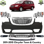 Front Bumper Cover Primed & Headlights Kit For 2011-2015 Chrysler Town Country. Fixed Price $720.00.