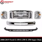 Front Bumper Chrome & Grille Kit 2008-2019 Ford E-150 E-250 E-350 Super Duty. Fixed Price $1020.00.