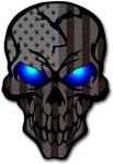 2 Pack 5.1"REFLECTIVE All Black American Flag Skulls Sticker,. Fixed Price $13.56.