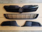 4PC Set 2011-2014 Jetta Front Bumper Upper & Lower Grille Black W/ Bezels New. Fixed Price $139.80.